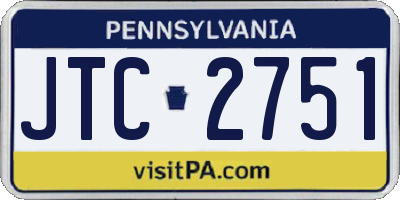PA license plate JTC2751