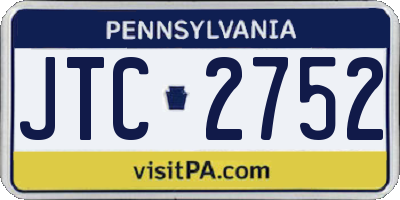 PA license plate JTC2752