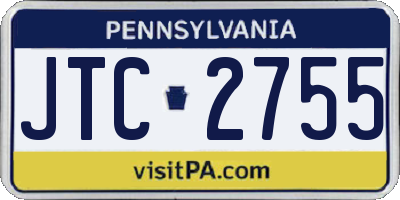 PA license plate JTC2755