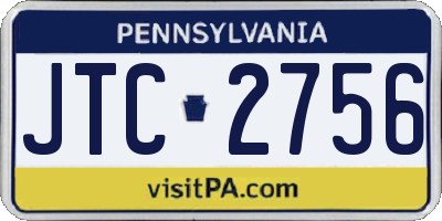 PA license plate JTC2756