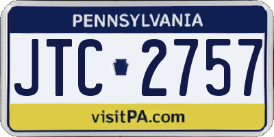 PA license plate JTC2757