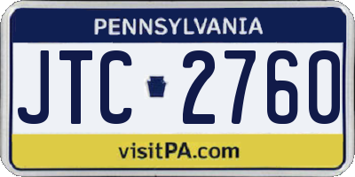 PA license plate JTC2760