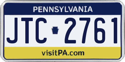 PA license plate JTC2761
