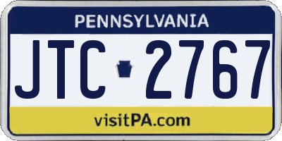 PA license plate JTC2767