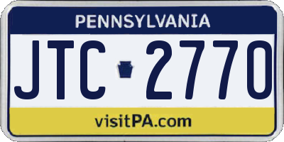 PA license plate JTC2770