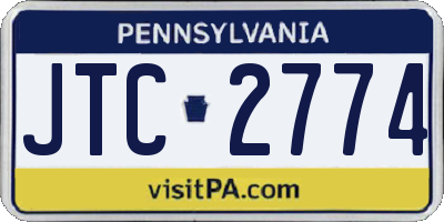 PA license plate JTC2774