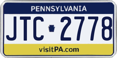 PA license plate JTC2778