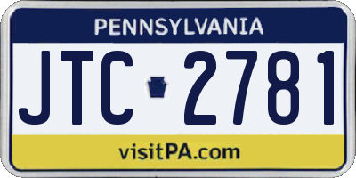 PA license plate JTC2781