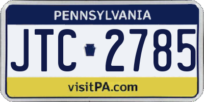 PA license plate JTC2785