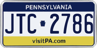 PA license plate JTC2786