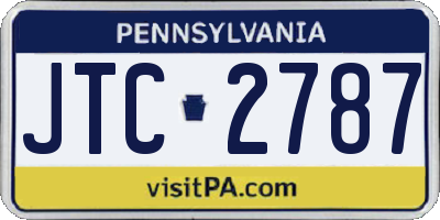 PA license plate JTC2787