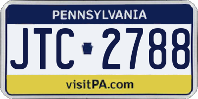 PA license plate JTC2788