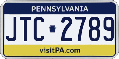 PA license plate JTC2789