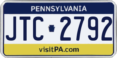 PA license plate JTC2792