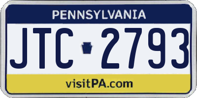 PA license plate JTC2793