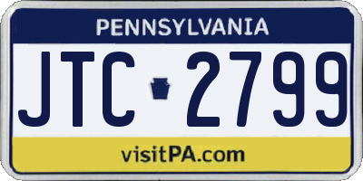 PA license plate JTC2799