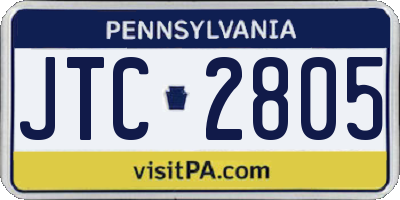 PA license plate JTC2805
