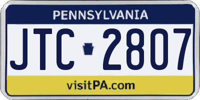 PA license plate JTC2807