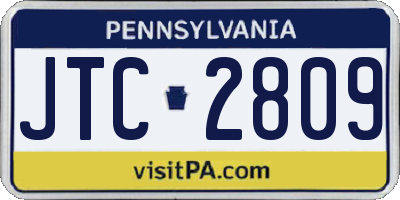 PA license plate JTC2809