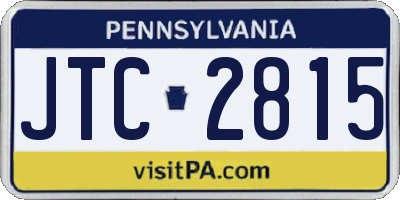 PA license plate JTC2815