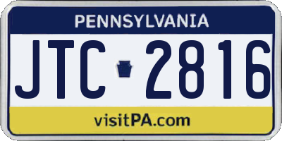 PA license plate JTC2816