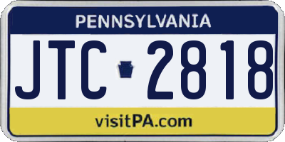 PA license plate JTC2818