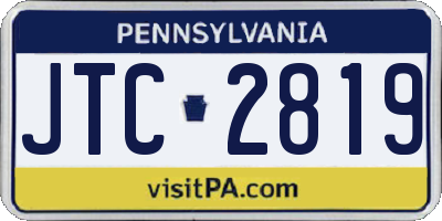 PA license plate JTC2819