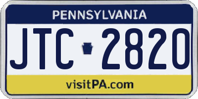 PA license plate JTC2820