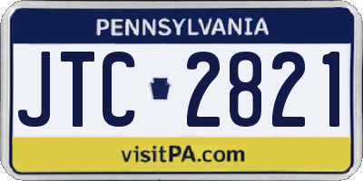 PA license plate JTC2821