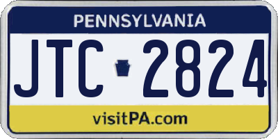 PA license plate JTC2824