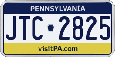 PA license plate JTC2825