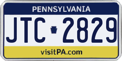 PA license plate JTC2829