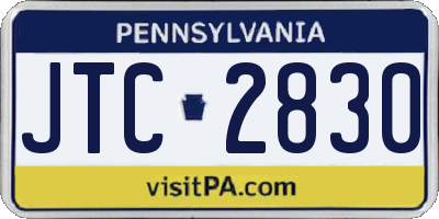 PA license plate JTC2830