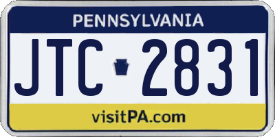 PA license plate JTC2831