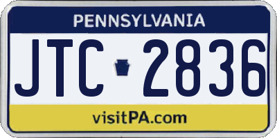 PA license plate JTC2836