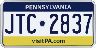 PA license plate JTC2837