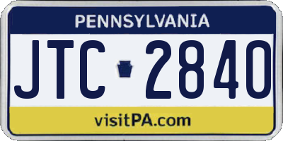 PA license plate JTC2840