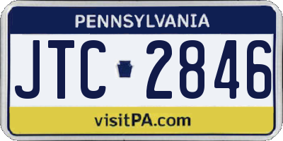 PA license plate JTC2846