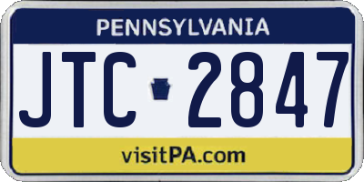 PA license plate JTC2847