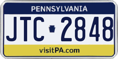 PA license plate JTC2848