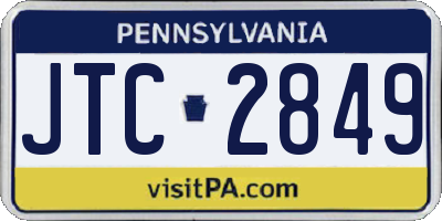 PA license plate JTC2849