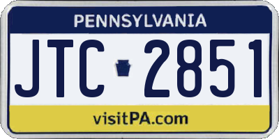 PA license plate JTC2851