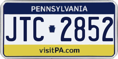 PA license plate JTC2852