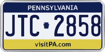 PA license plate JTC2858