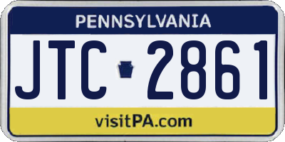 PA license plate JTC2861