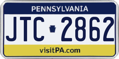 PA license plate JTC2862