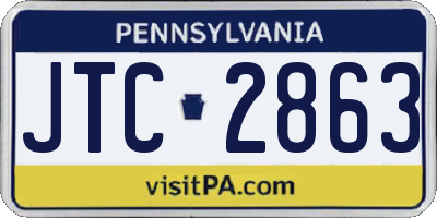 PA license plate JTC2863