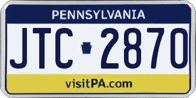 PA license plate JTC2870