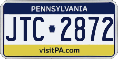 PA license plate JTC2872