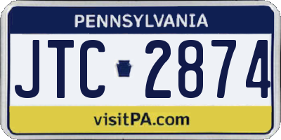 PA license plate JTC2874